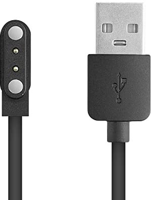 kwmobile USB Kabel Charger kompatibel mit Yamay AGPTEK LW11 / Yamay SW022 / Haylou RT LS05S, Solar LS05 Ladekabel - Smart Watch Ersatzkabel - Fitnesstracker Aufladekabel in Schwarz