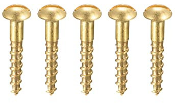sourcing map 100 Stück Schlitz Rundkopf Holzschrauben M1,6 x 8mm Messing Blechschraube Halbrundkopf Linsenkopfschrauben