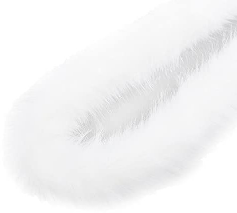 F Fityle Kunstpelz Stoffrolle, Kunstpelzband zum Basteln Weich, Kunst Fellstoff Flauschig Handarbeit Material, Flauschiges Fellband Plüsch für Hausschuhe Pantoffel Kragen Kuscheltier Dekoration, Weiß