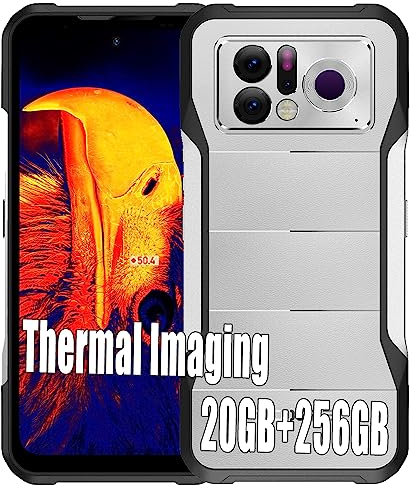 DOOGEE V20 PRO (2023), 5G Wärmebildkamera Smartphone ohne Vertrag, Handy 20 GB + 256 GB, 64MP + +24MP + 16MP Kamera, 6,43 AMOLED FHD+, 6000mAh Akku, Wasserdicht IP68, NFC FM Silber