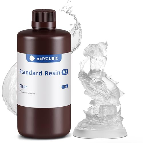 ANYCUBIC Standard Resin V2 1000g, 3D Drucker Resin, 405nm LCD SLA Rapid UV Aushärtung Resin, Hochpräzises und schnelles Photopolymer Harz für LCD/DLP/SLA 3D Druck, Transluzent