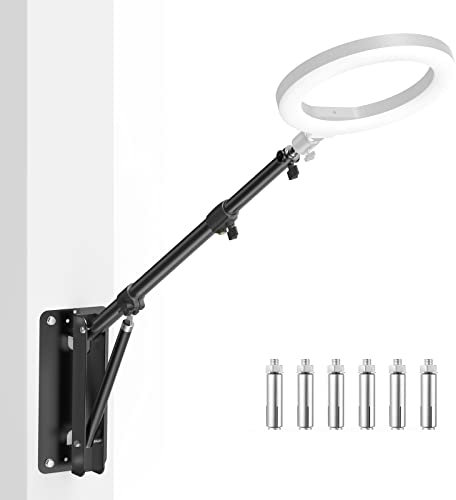 Heorryn Bras Boom mural avec filetage 3/8 1/4, adaptateur universel, monopode réglable pour photographie, streaming vidéo, rotation à 180 degrés