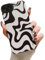 Fxlzcw for iPhone SE Case 2022/2020, iPhone 8 Case, iPhone 7 Case, Cute Curly Wavy Pattern, Slim Thin Soft Silicone Case for Women Girls - Black White