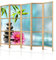 murando - Paravent Innen Raumteiler Holz Botanik Abstrakt 225x172 cm 5-teilig Japanische Trennwand Raumtrenner Room Divider Mobiler Sichtschutz Spanische Wand Raum Abtrennung Natur b-B-0192-bh-c