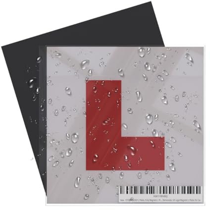 STORESOLOGY L Plates, Fully Magnetic L Plates for Learner Drivers, Front and Back 2 Pack, Standard Size 178mmx178mm, Thick and Strong, Removable, UK Legal Magnetic L Plates for Car