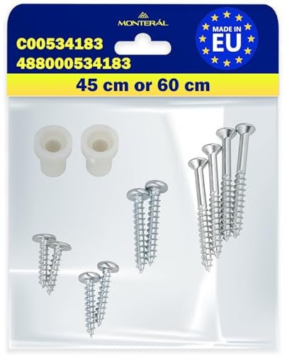 Dishwasher Door Fixing Kit to the Front Panel 45 cm or 60 cm with Original Code C00534183 488000534183 for Ariston for Indesit for Whirlpool - MADE IN EU - MONTERAL