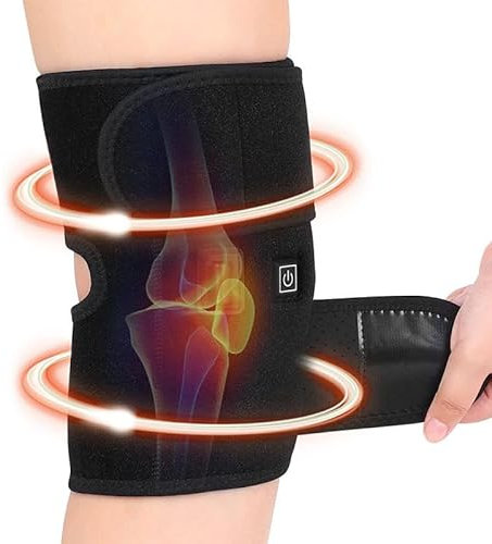Kniebandage USB Elektrische Kniestütze Beheizter Kniepolster mit Dreistufiger Temperaturkontrolle Verstellbarer Kniewärmer Knie Heizkissen Wärmetherapie Knieschoner für Entspannung Schmerzlinderung