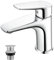 Borlon Brass Basin Mixer Tap with Pop-Up Waste and Monobloc G1/2 Hoses, Premium Chrome Finish Cloakroom Basin Taps