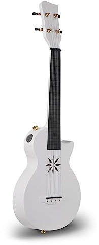 Tenor-Ukulele-Koffer, Leichter und Stabiler Ukulele-Koffer aus Kohlefasermaterial mit Schwanznägeln für 24-Zoll-Ukulele oder Kleine Gitarre (WHITE)