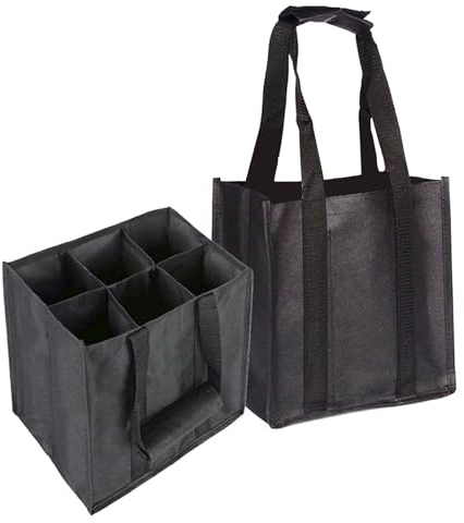 SSKHE Sac pour 6 bouteilles de 1,5 l, porte-bouteilles, séparateurs, 6 compartiments, idéal pour les courses et les produits vides, 27 x 18 x 27 cm