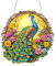 GHHKUD Diamond Painting Fensterbilder Beidseitige, Diamond Painting Pfau Anhänger mit Kette, Diamant Painting Bilder Kristall Malerei Anhänger, Wandbehang Kits für Eingang und Fenster Wand Decor