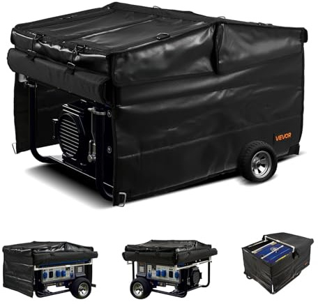 VEVOR Generator Cover, 34 x 24 x 21 Inch Waterproof Universal Generator Cover for Most Generators 3500-12000 Watt, Portable Generator Running Cover with Heavy Duty Thicken 420D Oxford Fabric, Black