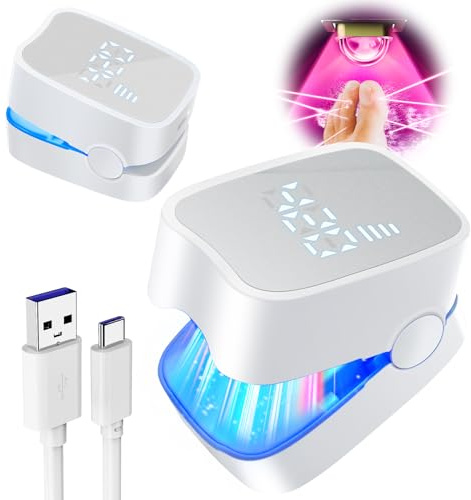 Next-Gen Nail Fungus Laser Device【21-day Fast-acting】Antifungal Laser【Kaltlicht-Technologie - Wohltuend mild】 PainFree Device With Time Display & Yellow Cuticle Oil Pen