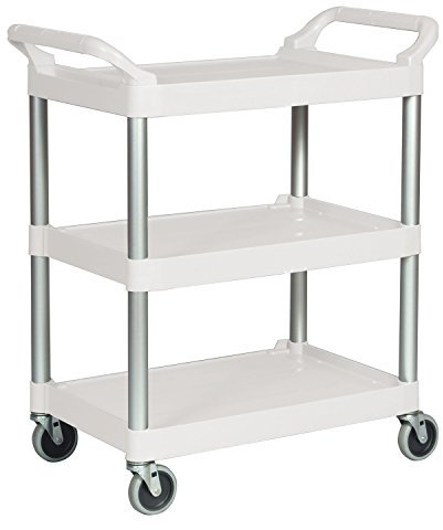 Rubbermaid Commercial Plastic 3 Shelf Service Cart - Off White