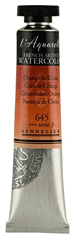SENNELIER L'Aquarelle French Watercolor, 21ml Tube, S3 Chinese Orange