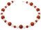 Halskette Collier Koralle Schaumkoralle & Bergkristall braun-rot-weiÃŸ 925 Silber
