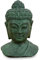 livasia Buddha Steinbüste, Buddhaskulptur, Dekofigur, Steinfigur (grün)