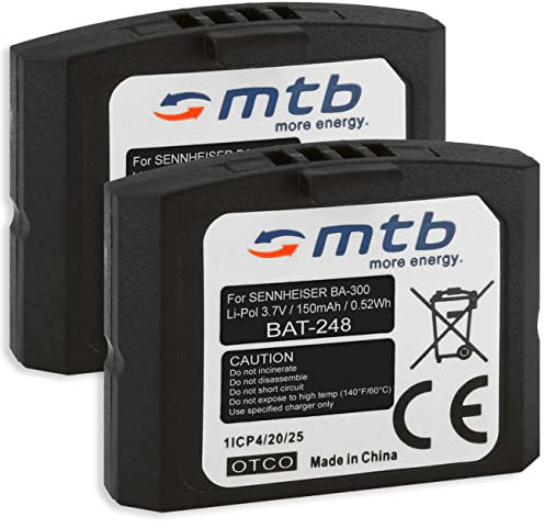 2X Akkus BA-300 für Sennheiser RI 410 (is 410), RI 830 (Set 830 TV), RI 830-S, RI 840 (Set 840 TV), RI 900, RR 4200... - s. Liste
