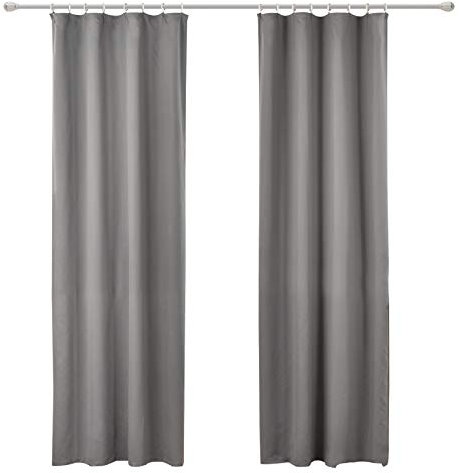 WOLTU Vorhang Blickdicht Gardinen mit Kräuselband für Schiene, 2er Set Leichte & weiche Verdunklungsvorhänge wärmeisolierend Thermovorhang Kälteschutz für Wohnzimmer Schlafzimmer, 135x225cm Dunkelgrau