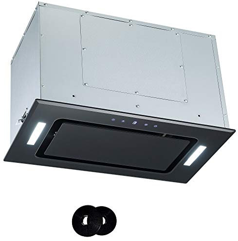 Cookology Recirculating Black Glass 52cm Integrated Canopy Cooker Hood & Filters
