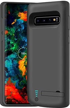 BAHOND Battery Case for Samsung Galaxy S10+ Plus, 6000mAh Rechargeable Extended Battery Charging Case, Adds 1.5x Extra Juice (6.4 Inches) Black