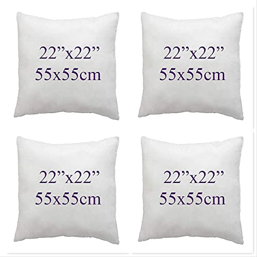 ARLINENS Duck Feather & Down Cushion Pads Inners Inserts Fillers Available in 16 18 20 22 24 (22x22, pack of 4)