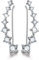 ✦Weihnachtsgeschenke für Frauen✦Winglove Ohrringe Silber 925 CZ Simulierte Diamantohr-Crawler-Manschetten Ohrklemmen Ohrclip Zirkonia Ohrringe Geschenke für Frauen.（White Gold-White Zircon）