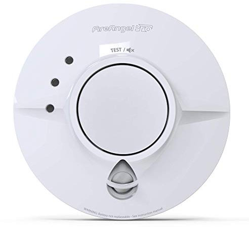 FireAngel Pro Connected Smart Smoke Alarm, Mains Powered with Wireless Interlink and 10 Year Life Back-Up Battery, FP1640W2-R, White