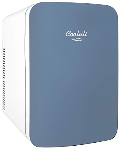 Cooluli Mini frigorifero da 15 litri per camera da letto, auto, scrivania e dormitorio universitario, 12 V, portatile, per alimenti, bevande, cura della pelle, bellezza e trucco, piccolo frigorifero