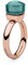Qudo Firenze Edelstahl rose farbenem Ring mit blue apatit Stein (dunkel türkis) (52 (16.6))