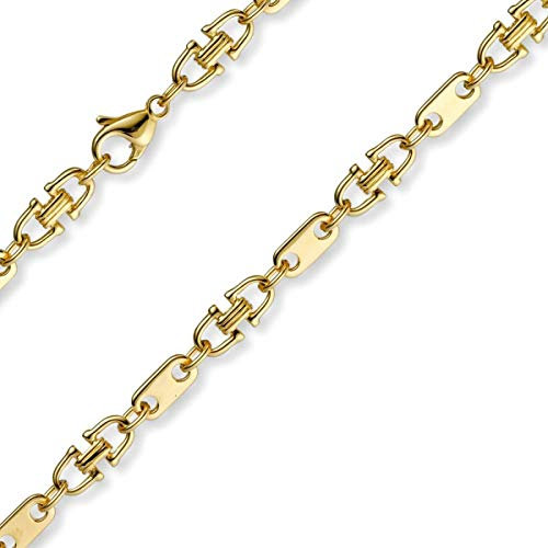5,5mm Platte-Steigbügel Kette Collier Halskette, 750 Gold Gelbgold, 50cm