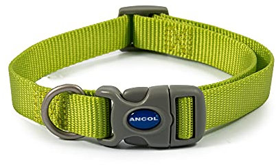 Ancol Viva Quick Fit Adjustable Dog Collar - Lime - Durable Weatherproof Poly Weave Pet Neckband - 30-50cm Size 2-5