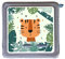 MeinBaby123® Schutzfolie kompatibel mit Toniebox | Schutzcover selbstklebend | Aufkleber passgenau I Folie Sticker I Toniebox Zubehör | Niedlicher Tiger im Dschungel