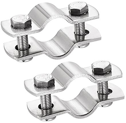 sourcing map 2 Stück Wandhalterung Deckenhalterung Rohrhalterung 304 Edelstahl Rohrschelle für 27mm Rohr
