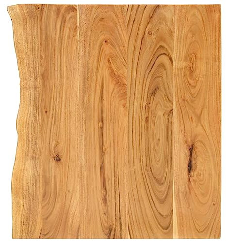 vidaXL Akazienholz Massiv Waschtischplatte Badezimmer Waschtisch Waschtischkonsole Platte Holzplatte für Aufsatzbecken Badmöbel Baumkante 80x52x3,8cm
