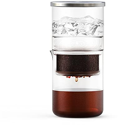 i Cafilas 2-in-1 Cold Brew Dripper Cold Brew Coffee Maker,Eis Tropf-Kaffeezubereiter 300ml - Kaffeebereiter für kaltgebrühten Kaffee und Tee, Kaffeemaschine für Kaltextraktion