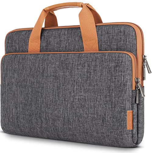 DOMISO Laptoptasche 15,6 zoll Laptop Hülle Tasche Kompatibel mit 16 Zoll MacBook Pro M4/M3/M2/M1 Pro/Max A3403 A3186 A2991 A2780 A2485 A2141,Wasserabweisend Laptophülle Sleeve mit Griff,Dunkelgrau