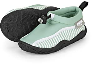 Sterntaler Badeschuhe Stripes - Baby Aquaschuhe schnelltrocknend - Jungen Schwimmschuhe mit Gummiband und Kordelstopper Bequeme Strand Slipper