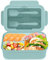 Cooja Bento Lunch Box Microonde Porta Pranzo Ufficio Scuola, 1400ML Portamerenda Ermetico Lunchbox Portapranzo con Scomparti, Schiscetta Pranzo con Posate Integrate Cucchiaio e Forchetta, Cielo Blu