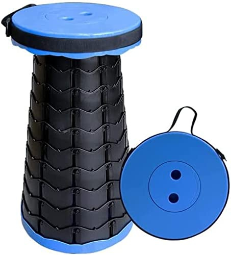 ZLASS Camping Hocker Deluxe Teleskop-Hocker; Tragbarer Teleskophocker Faltbarer Camping-Stuhl, Angelhocker, Festival Stuhl,Blue