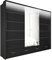 SLIDING WARDROBE 4U Fort High Gloss Free Standing Sliding Mirorr Door Wardrobe (Black, 255cm)