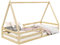 Lit cabane SILA 90x190 cm, lit Simple Enfant 1 Place Type Montessori, en pin Massif Finition Naturelle