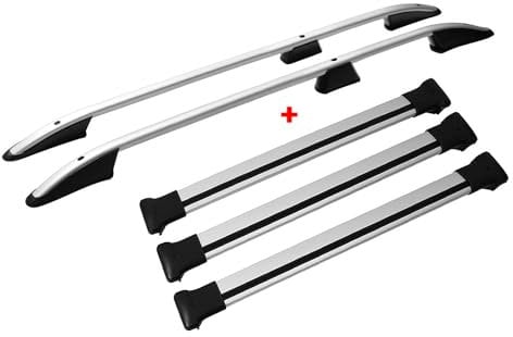 OMAC Dachreling + Dachträger Set kompatibel mit Opel Vivaro 2014-2019 L2 Langer Alu Silber 5X