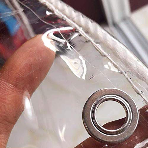 Transparente Plane 1,8 mx 1,5 m durchsichtige Plane Wasserdichter transparenter Hochleistungsplanenbezug PVC-Weichglas-Regenschutzstoff, Außenbereich, Innenhof, Pflanzenschutz für Gartenmöbel Pflan