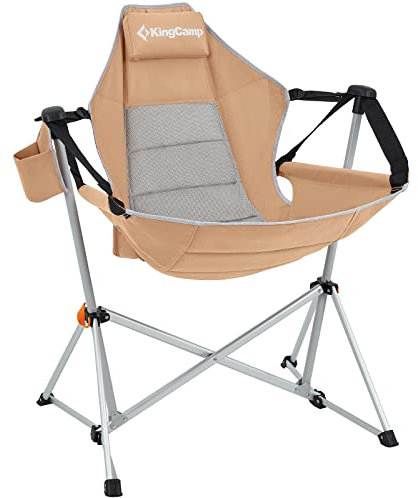 KingCamp Campingstuhl Orchid Schaukel Stuhl Camping Sessel Verstellbar Alu 120kg beige