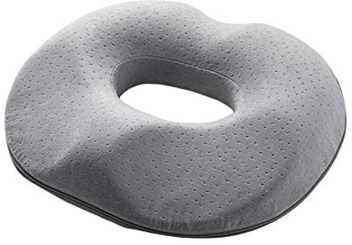 Surwin Donut Kissen Sitzkissen Orthopädisch, Sitzkissen Rund, Sitzkissen Bürostuhl, Hämorrhoiden Sitzkissen, Samt Sitzring Steißbein Entlastung für Rücken, Hüfte (One Size,Frauen grau)