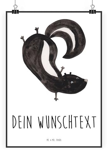 Mr. & Mrs. Panda DIN A1 Personalisiertes Poster Stinktier Handstand - Personalisierte Geschenke, Küchenposter mit Namen, Kunstdruck mit Namen,