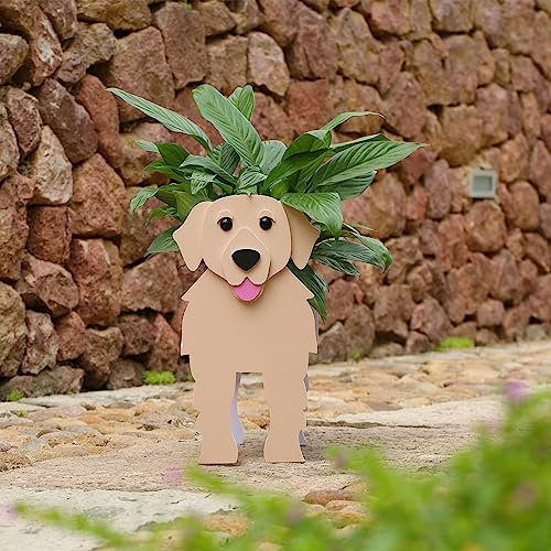 Suitchoi Golden Retriever Gifts,Golden Retriever Decor Birthday or Christmas,Golden Retriever Dog Planter Flower Pots for Outdoor Garden,Golden Retriever Plant Container Holder Small Golden Retriever