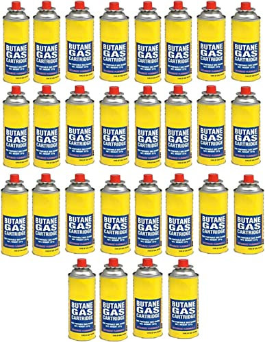 MAECENA Butane Gas Canisters (Pack of 28) – Portable Butane Gas Bottles for Camping Stoves, BBQs, Blowtorch Heaters & Outdoor Cooking
