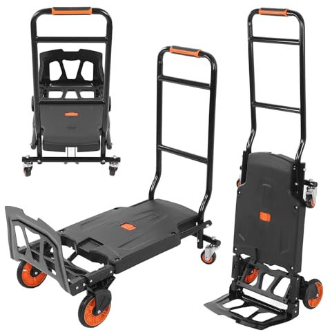 Plattformwagen Klappbarer Sackkarren Transportwagen zusammenklappbarer Handwagen für transport schweren Gegenständen 2-in-1-Klappwagen Geschäftsleute Hausbesitzer und Umzüge 150Kg
